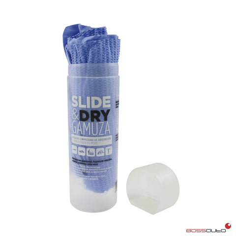 Slide & Dry, peau de chamois super absorbante bleue 66x43cm