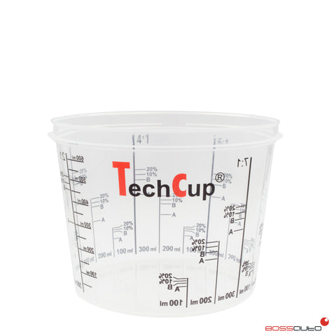 Godet de mélange et couvercle reutilisable et calibré TechCup 750 ml.